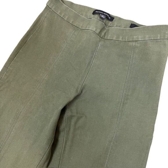 Banana Republic Devon Olive Green Flat Stretch Seamed Legging Side Zip Size 0 - Picture 3 of 12